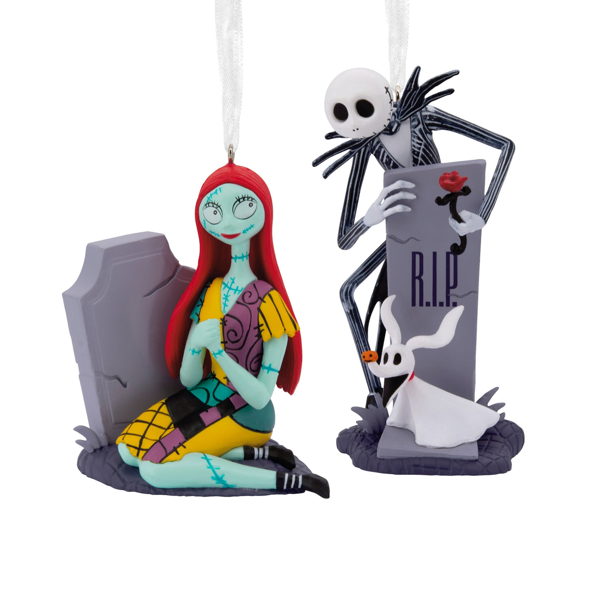 Hallmark Storied Moments Disney The Nightmare Before Christmas Ornaments - Set of 2 - Jack  Sally