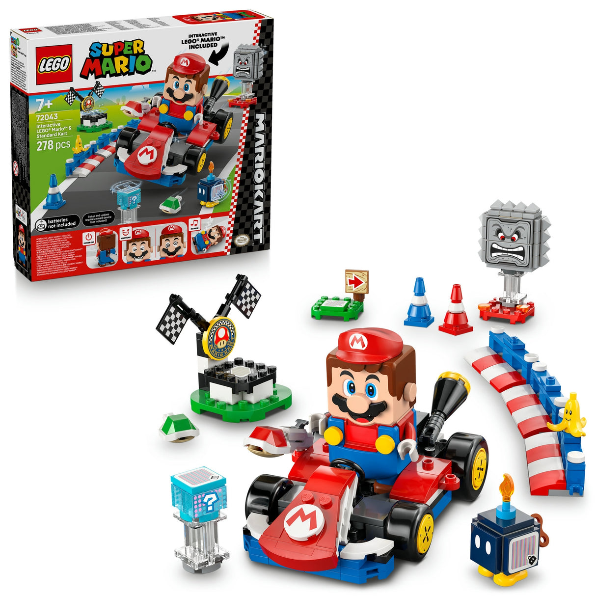 LEGO Super Mario Mario Kart  Interactive LEGO Mario  Standard Kart 72043