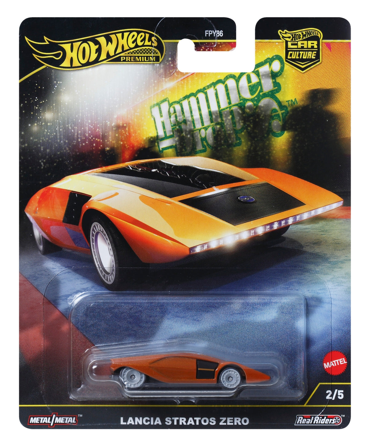 Hot Wheels Premium Car Hammer Drop Lancia Stratos Zero