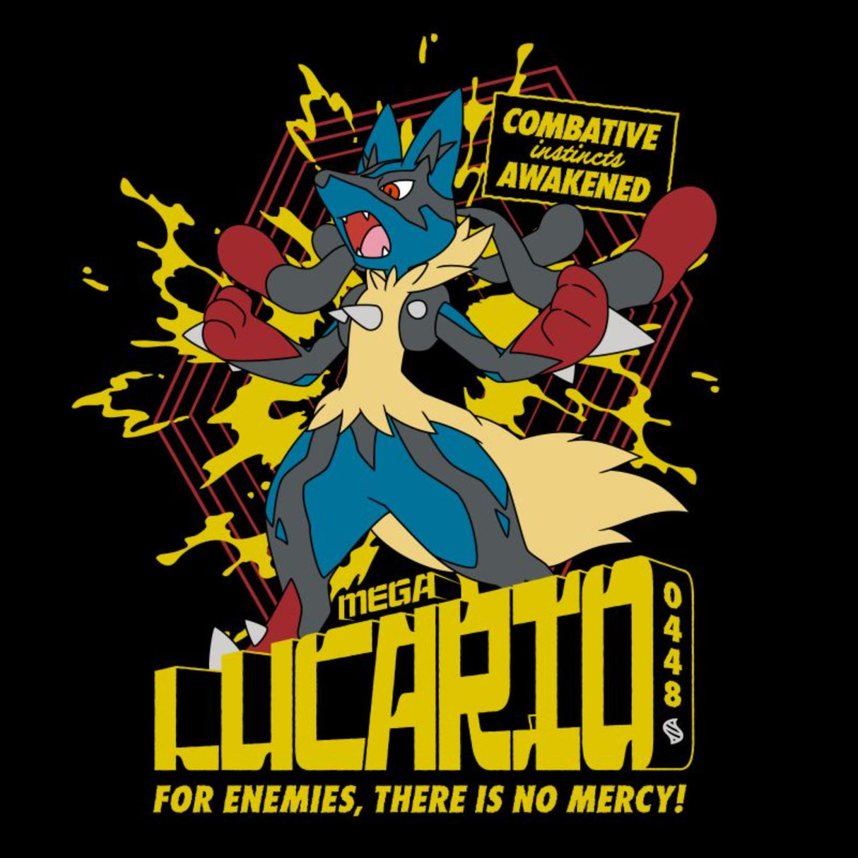 Pokemon Mega Lucario T-Shirt - Black