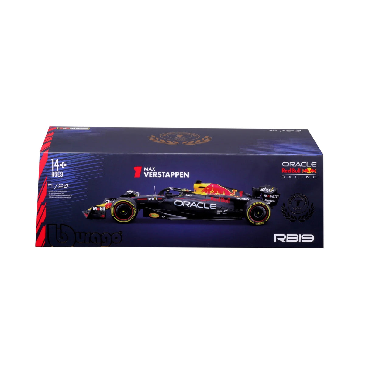 124 F1 RED BULL RACING RB19 2023 WITH HELMET VERSTAPPEN