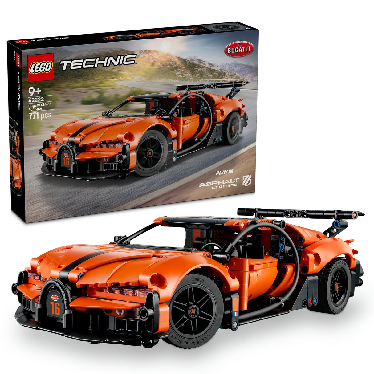 LEGO Technic Bugatti Chiron Pur Sport Hypercar Toy 42222