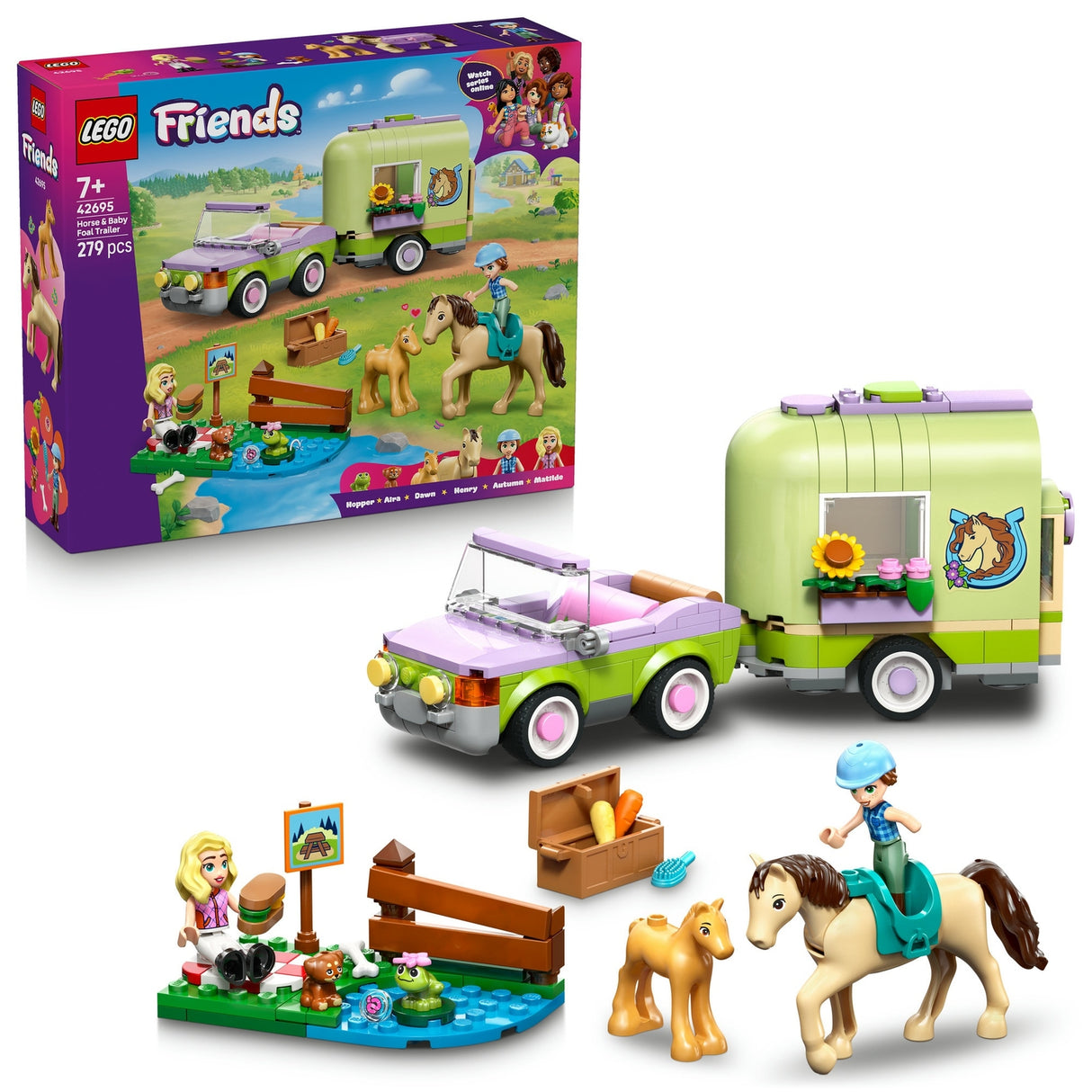LEGO Friends Horse  Baby Foal Trailer with Car Toy 42695