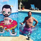 ClaireaBella Mens Personalised Beach Towel - Pool Party