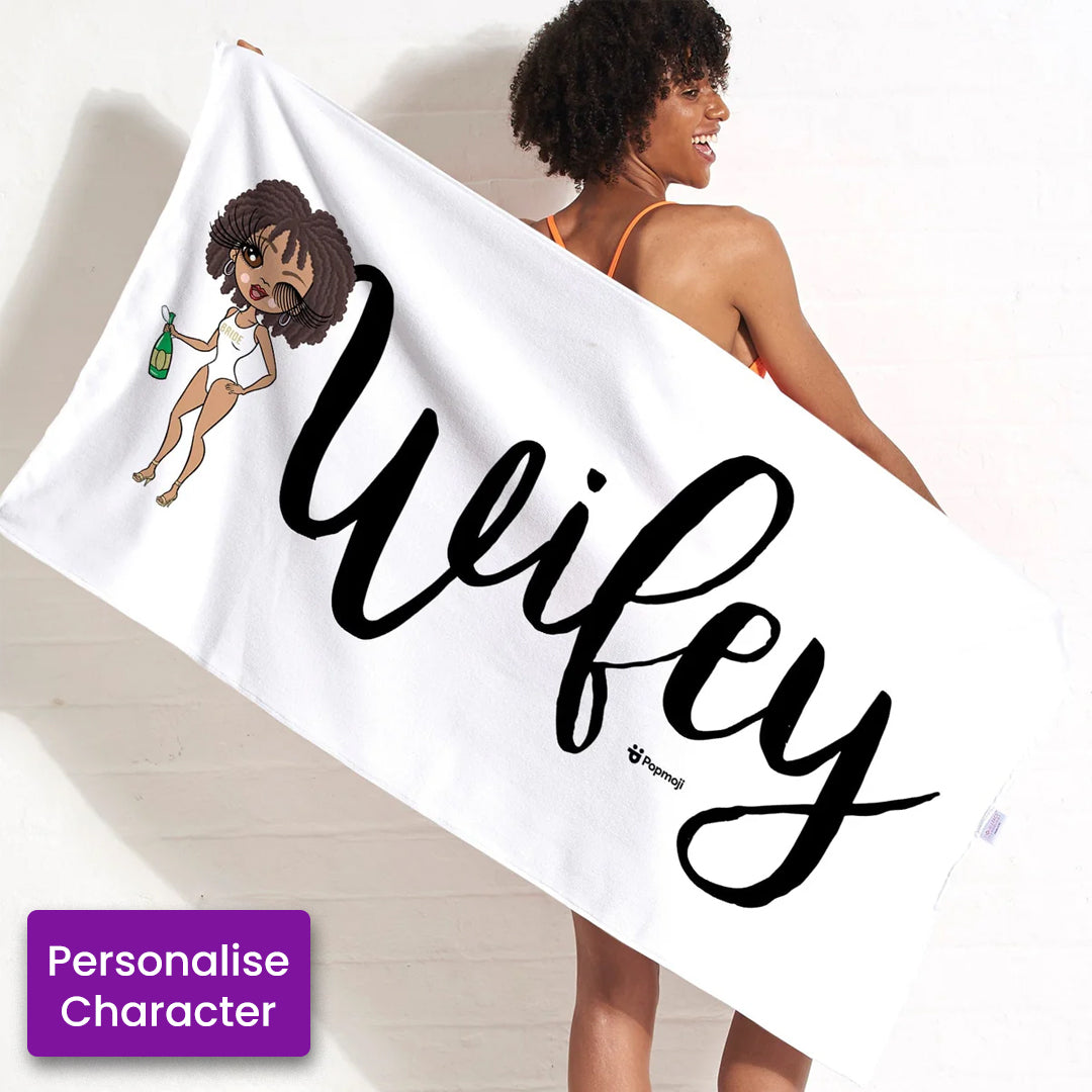 ClaireaBella Womens Personalised Beach Towel - Wifey