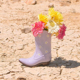 Vase Rodeo Cowboy Boot Lilac