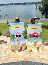 ClaireaBella Womens Personalised Beach Towel - Cocktail Party