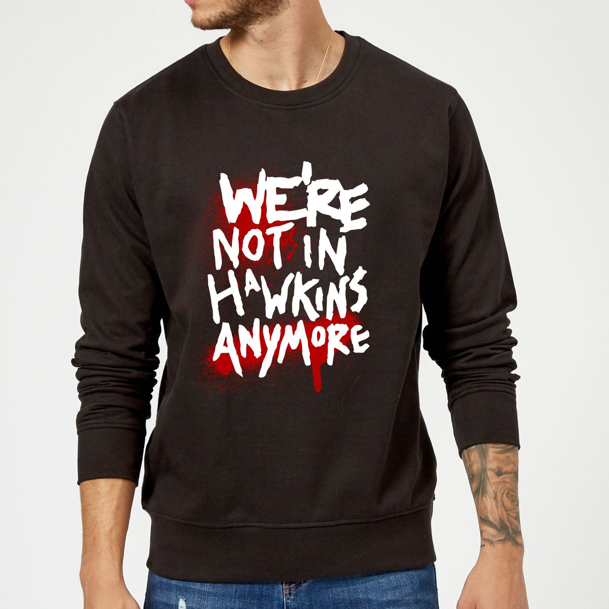 Official Stranger Things Not In Hawkins Sweatshirt - Black