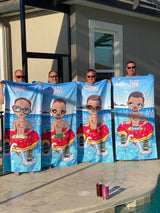 ClaireaBella Mens Personalised Beach Towel - Pool Party