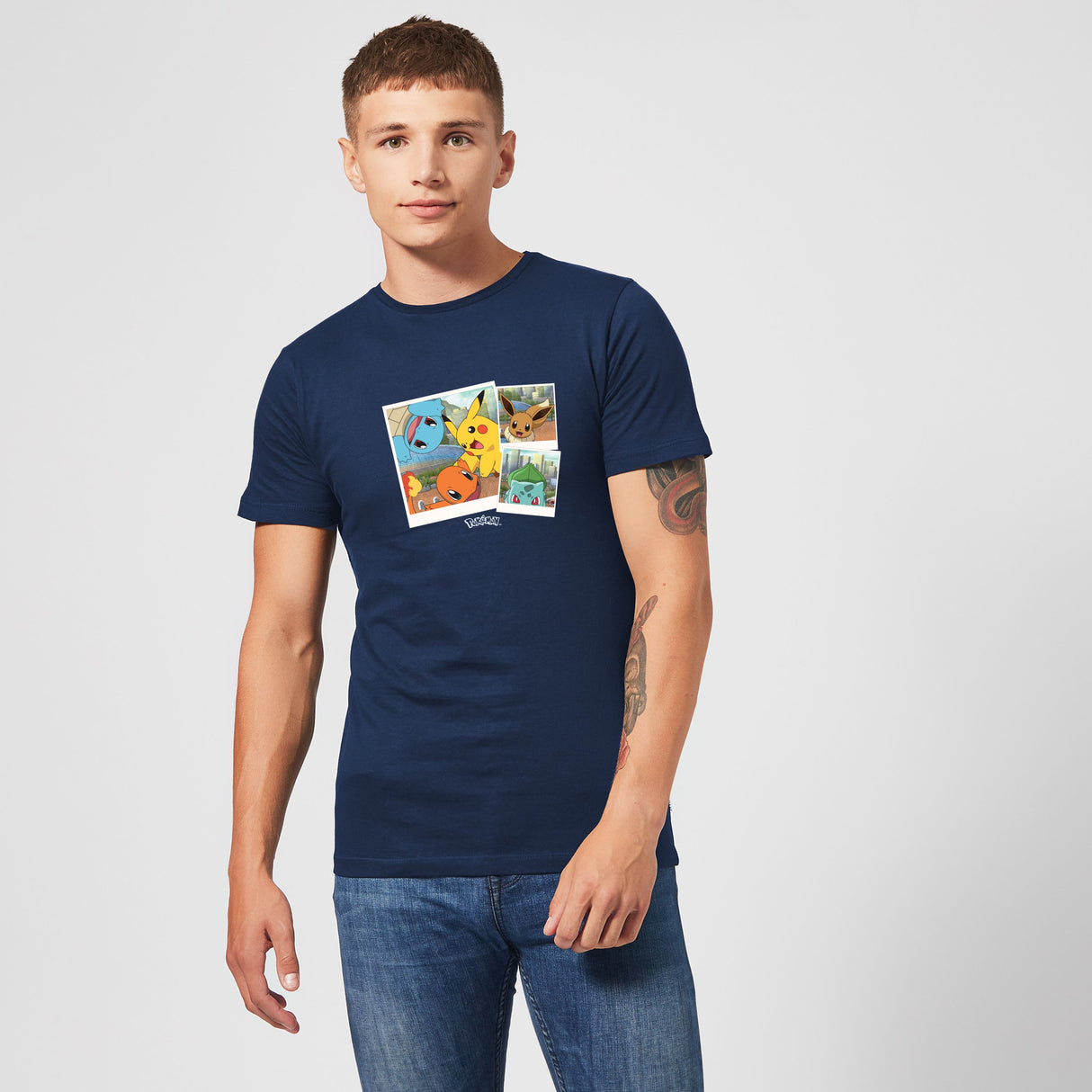 Pokemon Walking Along The Waterfront T-Shirt - Navy