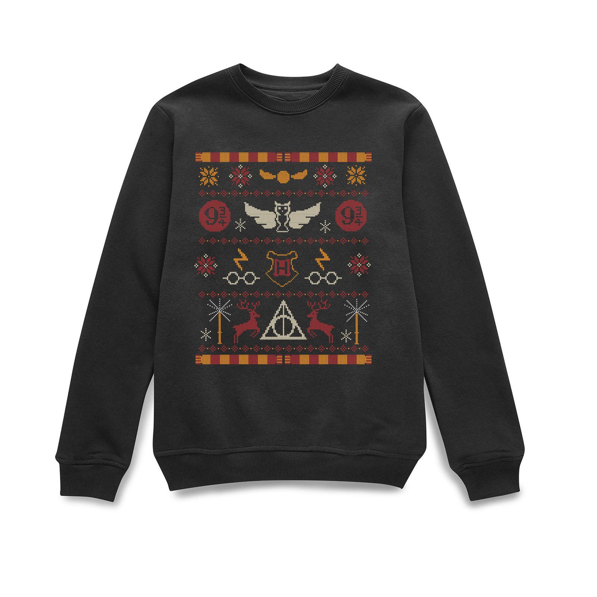 Official Harry Potter Christmas Knit Sweatshirt - Black