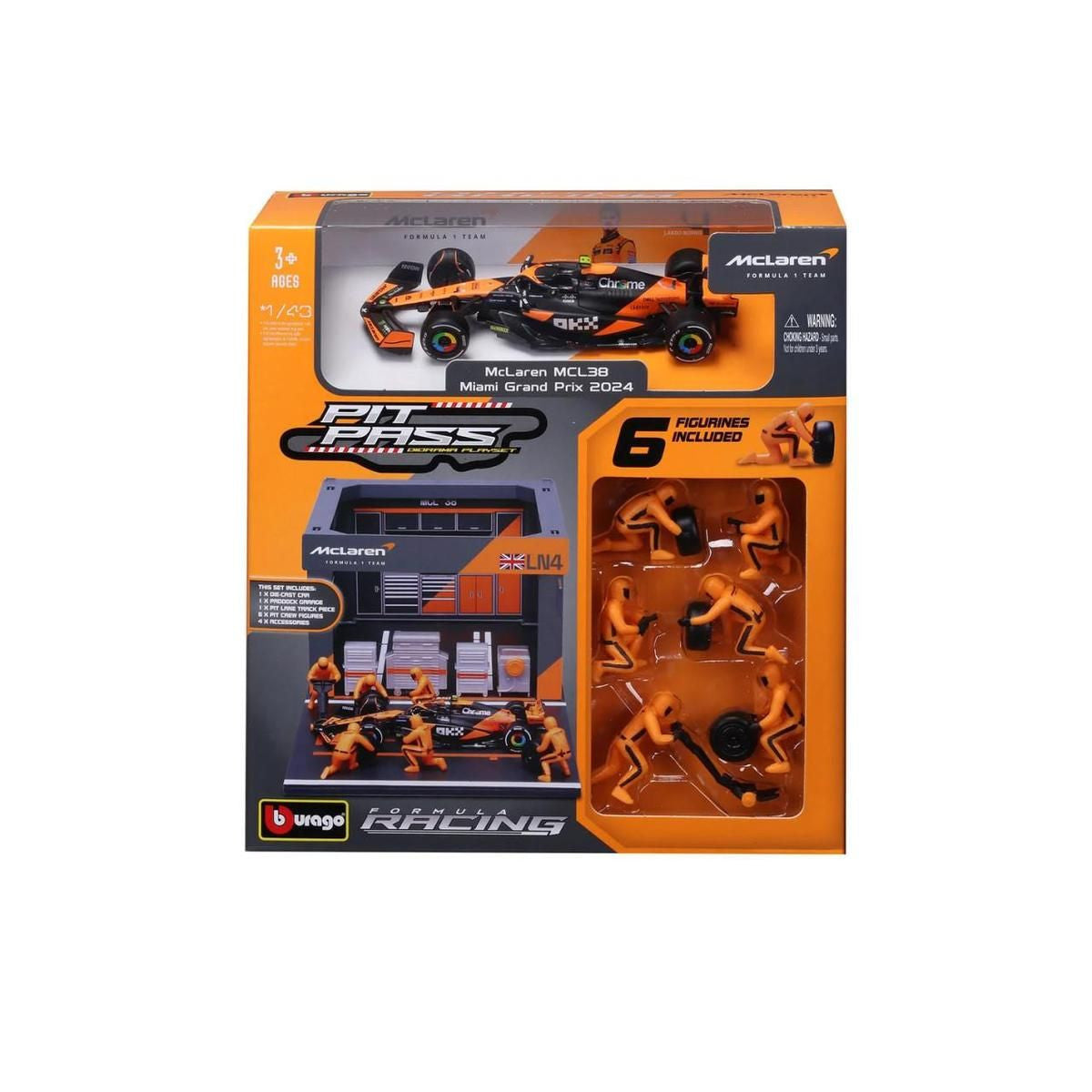 1:43 F1 MCLAREN MCL38 2024 PIT PASS DIORAMA NORRIS