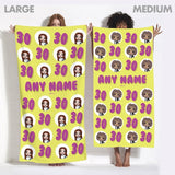 ClaireaBella Womens Personalised Beach Towel - 30th Birthday