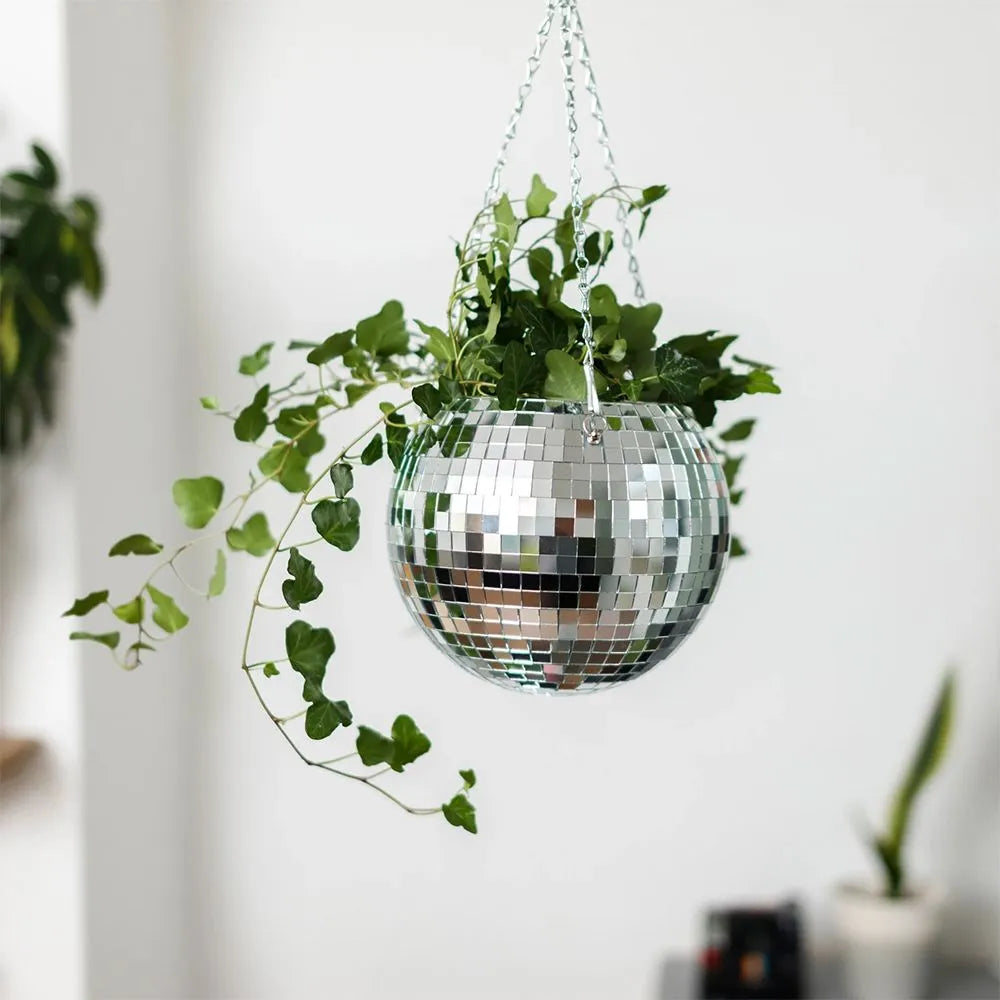 Disco Ball Hanging Planter 6in