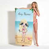 ClaireaBella Womens Personalised Beach Towel - Beach Print