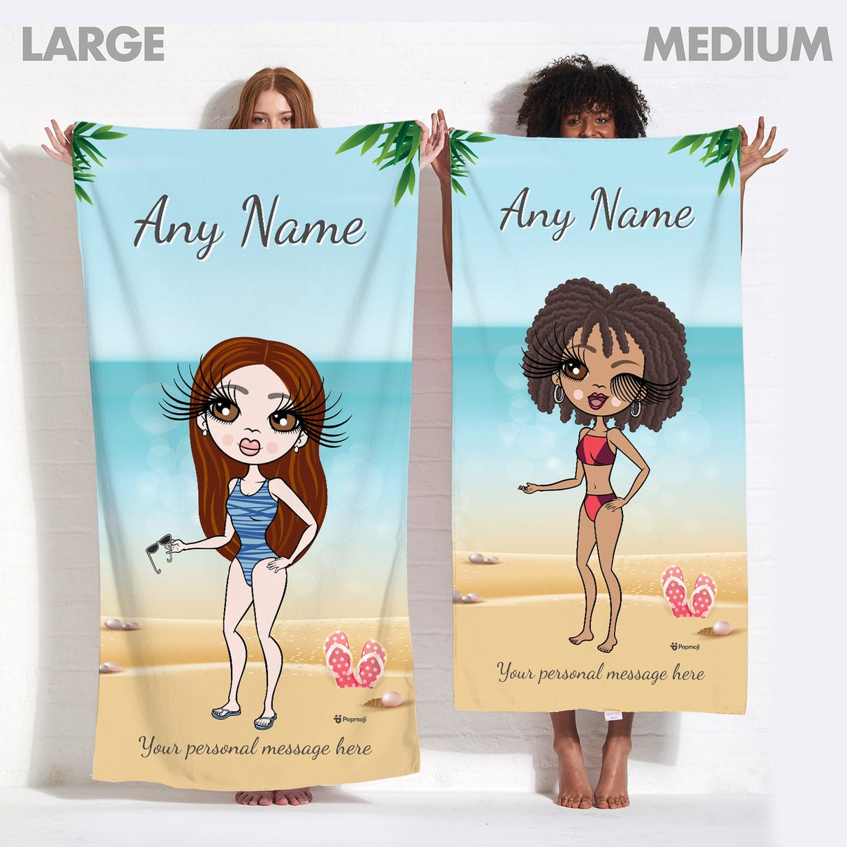 ClaireaBella Womens Personalised Beach Towel - Beach Print