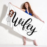 ClaireaBella Womens Personalised Beach Towel - Wifey