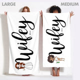 ClaireaBella Womens Personalised Beach Towel - Wifey