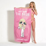 ClaireaBella Womens Personalised Beach Towel - Bride