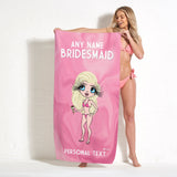 ClaireaBella Womens Personalised Beach Towel - Bridesmaid