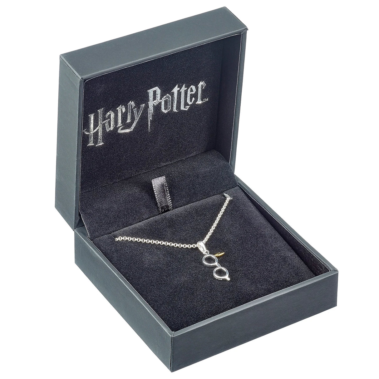 Harry Potter Sterling Silver Glasses and Lightning Bolt Necklace