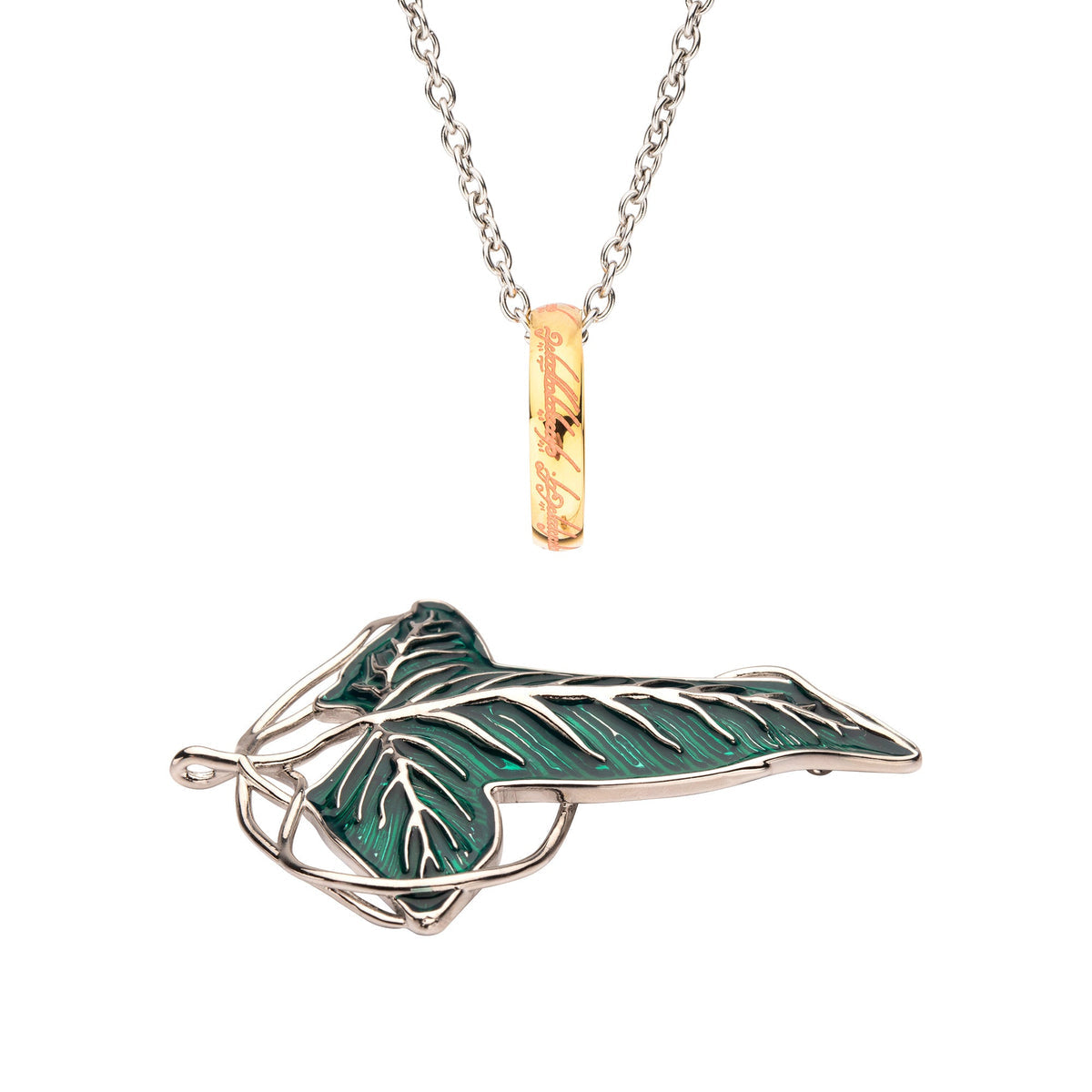 The Lord Of The Rings The One Ring In A Chain & Frodo's Brooch Set