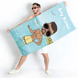 ClaireaBella Mens Personalised Beach Towel - Holiday Vibe