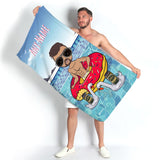 ClaireaBella Mens Personalised Beach Towel - Pool Party