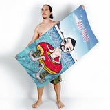 ClaireaBella Mens Personalised Beach Towel - Pool Party