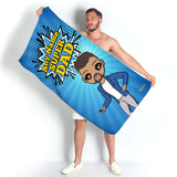 ClaireaBella Mens Personalised Beach Towel - Super Dad