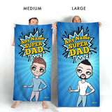 ClaireaBella Mens Personalised Beach Towel - Super Dad
