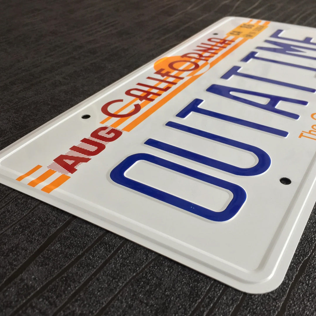 Back To The Future Replica 1/1 "Outatime" DeLorean License Plate
