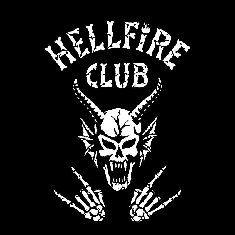 Stranger Things Hellfire Skull T-Shirt - Black